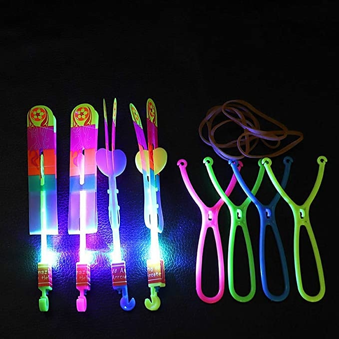 10pcs Amazing Led Light Arrow Rocket Helicopter Flying Toy Party Fun Gift Elastic Slingshot Flying Copters Birthdays Outdoor Game for Children Kidsfor Gift for Boy&Girls 2025 - $17.99 –P3