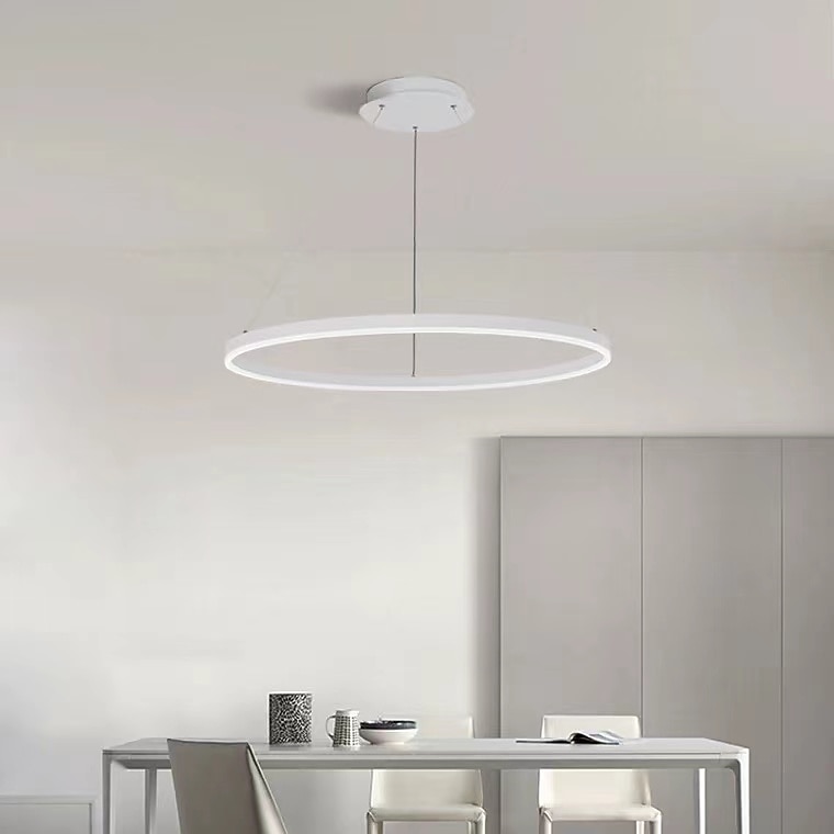 LED Pendant Light 40/60/80cm 1-Light Ring Circle Design Dimmable Aluminum Painted Finishes Luxurious Modern Style Dining Room Bedroom Pendant Lamps 110-240V ONLY DIMMABLE WITH REMOTE CONTROL 2025 - $100.99 –P3