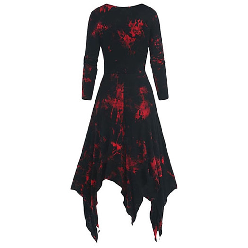 Retro / vintage Punk i gotyk Średniowieczne Sukienka Sukienka o kroju A Goth Girl Strój na bal maskowy Damskie Halloween Karnawał Bal maskowy Dzienne zużycie Festiwal Dla dorosłych Sukienka Wiosna 2026 - $30.99 –P3