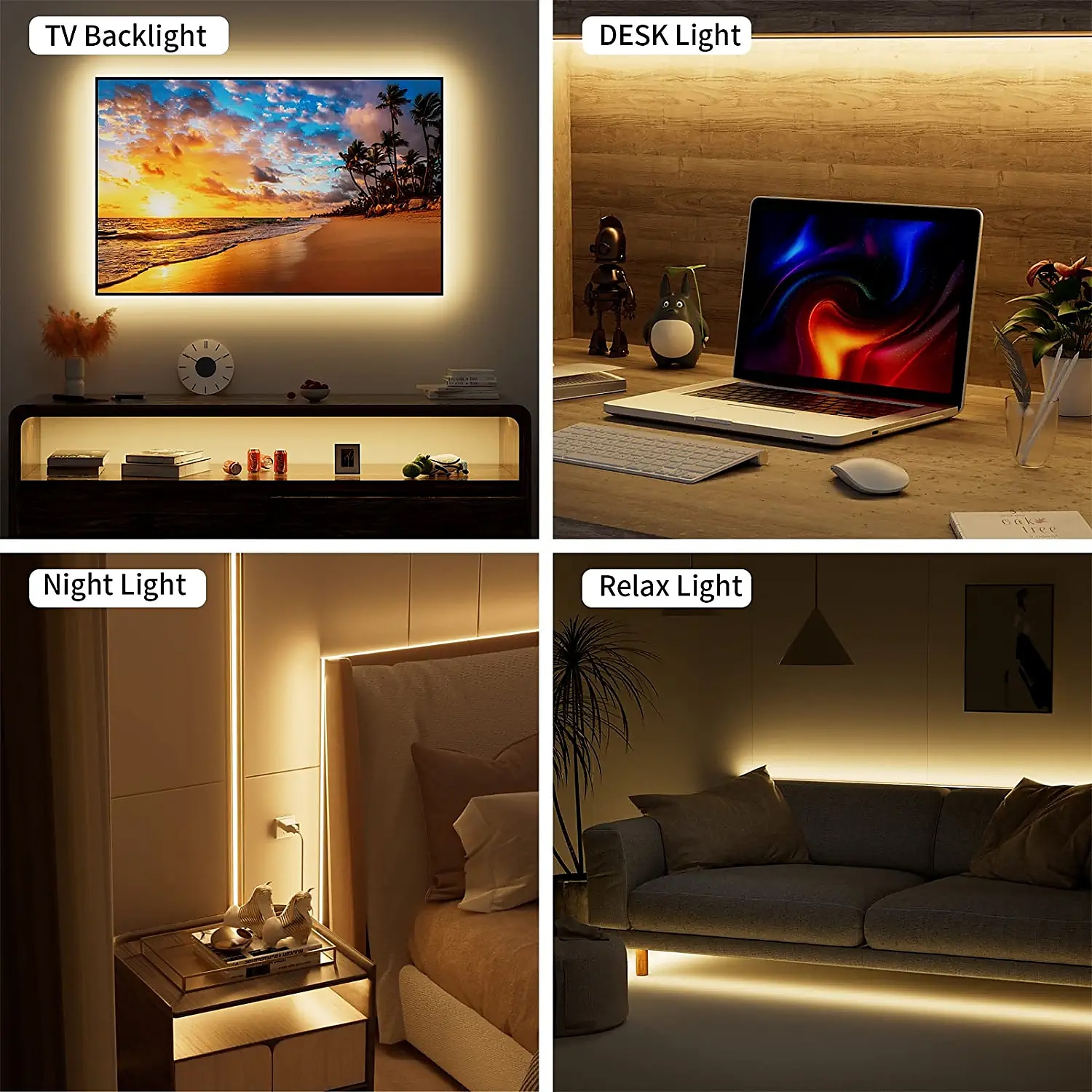 2025年 usb cob led ストリップ ライト 5v 1-4m 調光対応 300led / m cri85 rf リモート コントローラー付き テレビ バックライト キャビネットの下のフレキシブル テープ ランプ 寝室のキッチンや家の diy 照明用 コレクション – $14.99 –P14
