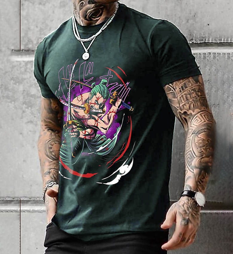 One Piece Roronoa Zoro Japonesa/Curta Anime Desenho Anime 3D Clássico Estilo de rua Para Casal Homens Mulheres Adulto Impressão 3D de 2025 por $17.49 –P6