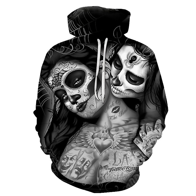 Halloween Scheletro Teschio Fantasma Morte Felpa con cappuccio Cartone animato Manga Manga 3D Tasca frontale Grafica Per Da coppia Per uomo Per donna Per adulto Halloween Carnevale Mascherata Stampa del 2025 a $38.99 –P11
