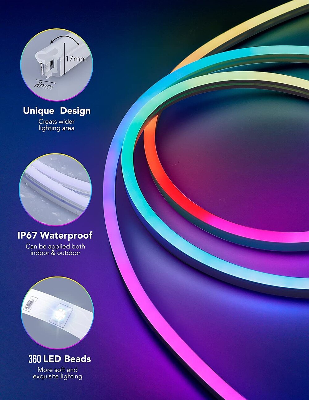 3M/5M RGBIC Strip Lights Neon Light with WIFI Neon Rope Light DIY Light Bar APP Control Music Sync TV Backlight Game Living Room Bedroom Decoration 2025 - $32.99 –P10