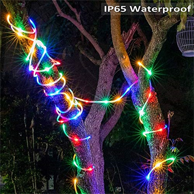 solar touwverlichting outdoor 2 packs led fairy lichtslingers 20/12/7m 200/100/50leds tuindecoratie el 5mm zonnepaneel 2 stks warm wit koud wit rgb vakantielichten outdoor party vakantie zonne-energie 2026 - $24.99 –P8