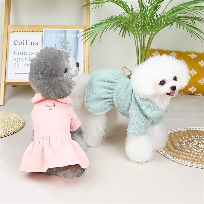Hunde Katzen Kleider Einfarbig nette Art Süß Alltagskleidung Casual Winter Hundekleidung Welpenkleidung Hunde-Outfits Weich Grün Purpur Rosa Kostüm für Mädchen und Jungen Hund Baumwolle S M L XL 2XL 2026 - $12.49 –P12