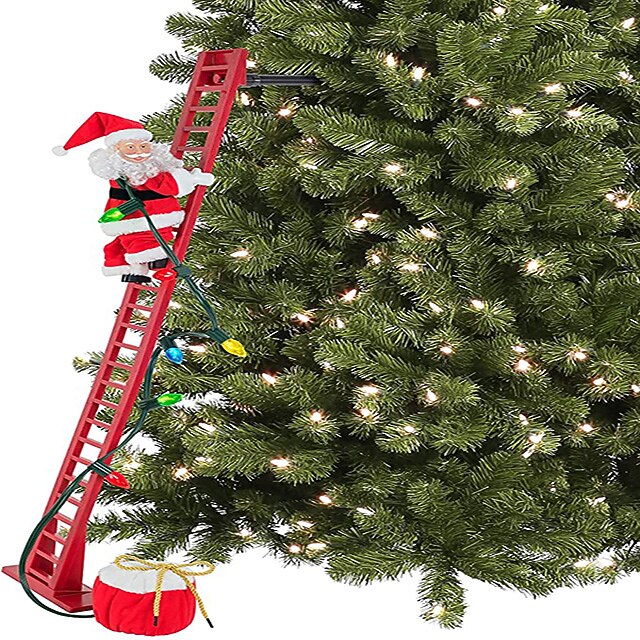 musica elettrica natalizia babbo natale scala da arrampicata, calze della Befana per bambini, divertenti ornamenti per bambole con corda da arrampicata, regali e decorazioni natalizie unici del 2025 a $25.99 –P20