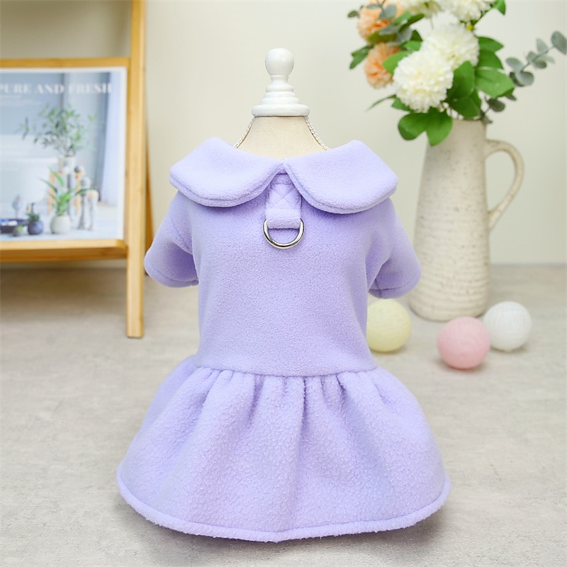 Hunde Katzen Kleider Einfarbig nette Art Süß Alltagskleidung Casual Winter Hundekleidung Welpenkleidung Hunde-Outfits Weich Grün Purpur Rosa Kostüm für Mädchen und Jungen Hund Baumwolle S M L XL 2XL 2026 - $12.49 –P3
