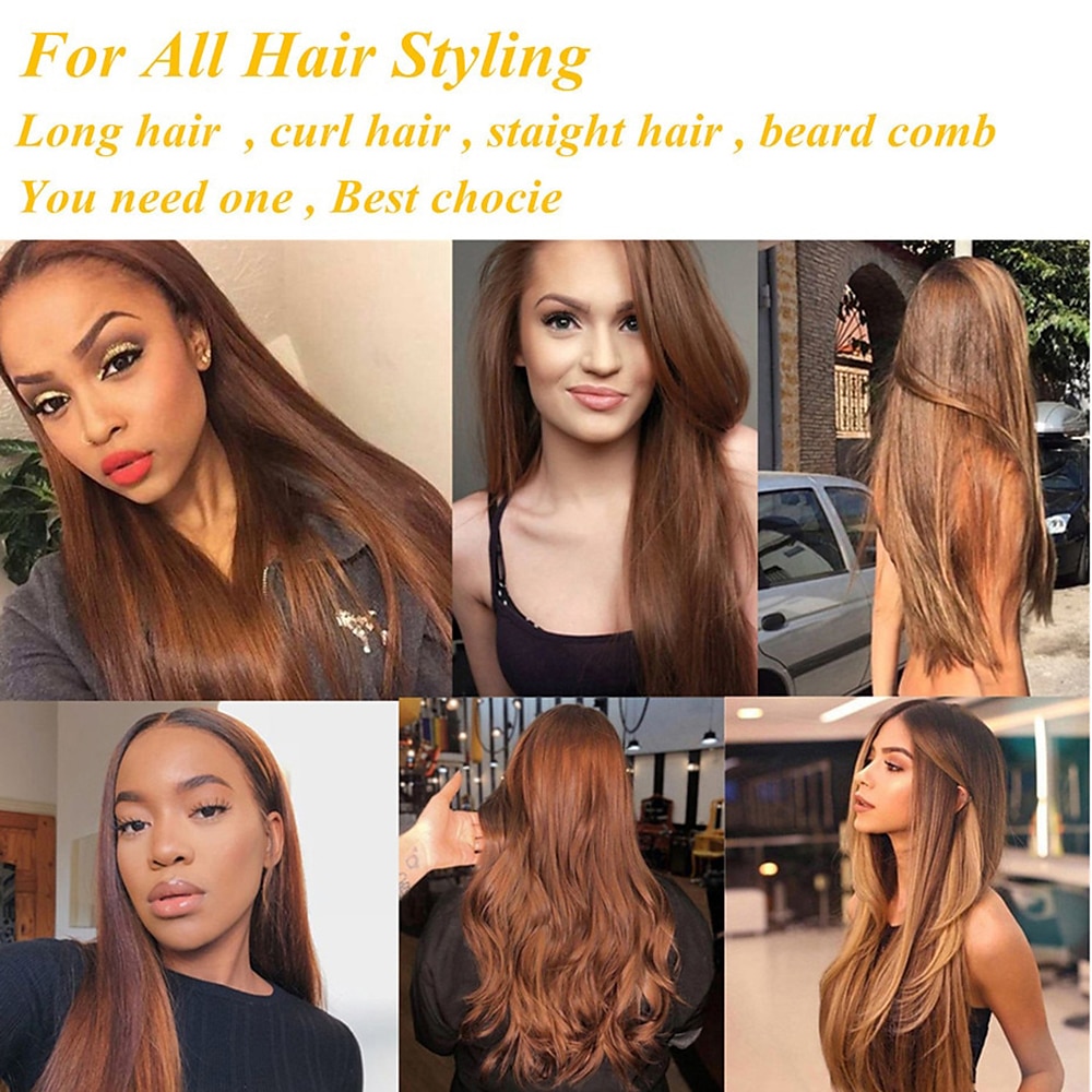 2 in 1 Hot Comb Hair Straightener Flat Irons Straightening Wet Dry Dual Use Brush Electric Heating Comb Hair Straight Styler Hair Curler Valentine's Day Gift 2026 - $22.99 –P9