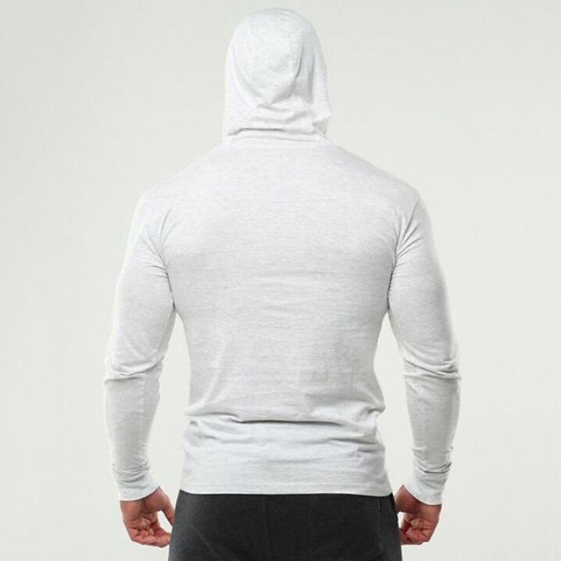 Men's Workout Shirt Running Shirt Long Sleeve Top Spring Hooded Spandex Breathable Quick Dry Soft Gym Workout Running Sportswear Activewear Solid Colored Black White Dark Navy 2025 - $15.99 –P4