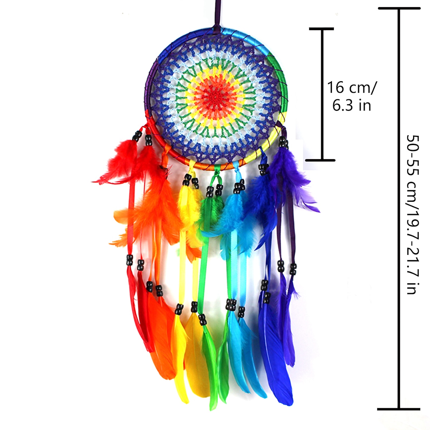 boho lapač snů ručně vyráběný dárkový nástěnný závěsný dekor umění ornament řemeslo peří pro děti ložnice svatební festival 55 * 16cm 2025 - $20.99 –P1