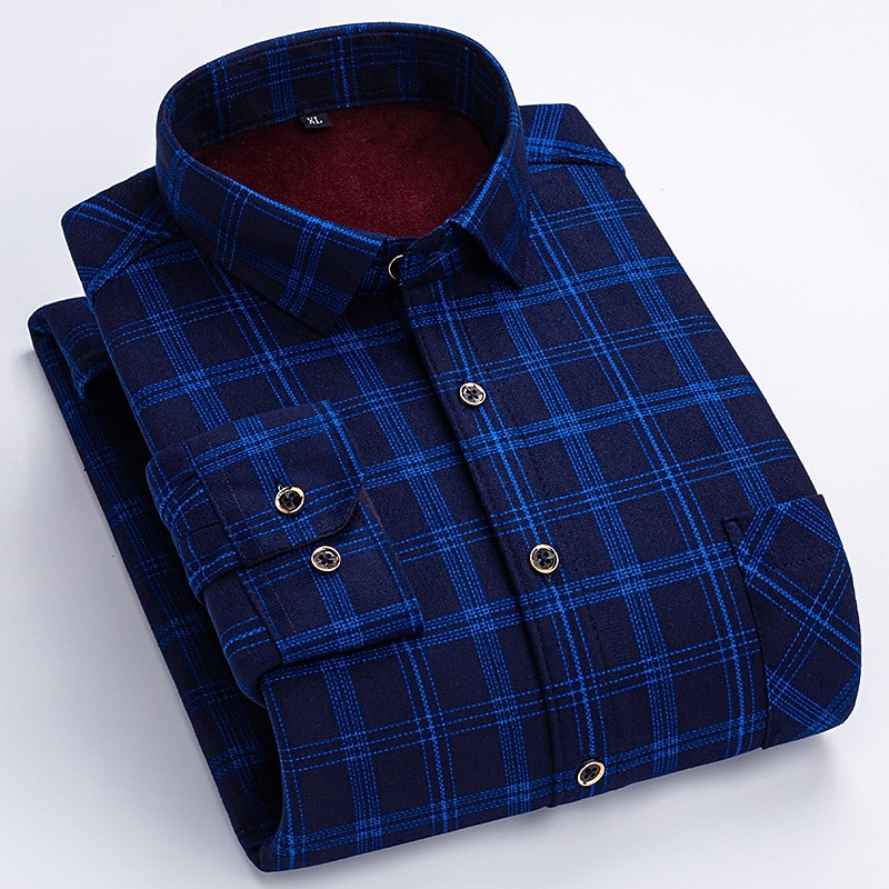 Per uomo Camicia elegante Camicia di flanella Camicia a quadri Camicia con Colletto Camicia con Bottoni Tartan Matrimonio Lavoro Giallo Rosso Blu Verde Manica Lunga Collo ripiegato Primavera Autunno del 2026 a $35.99 –P5
