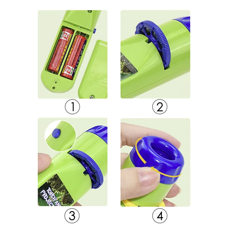 Linterna de proyección para niños, proyector de luz con bonitos dibujos de dinosaurios, animales, espacio, luz de fotografía nocturna, juguetes divertidos para la hora de dormir y aprender, regalos 2026 - HUF 6315 –P6