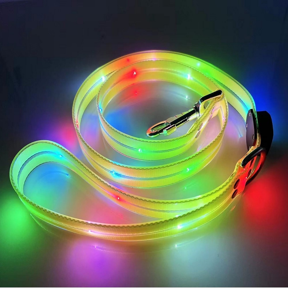 lesă pentru câini cu led, reîncărcabilă prin usb, cu lățime de 2,5 cm, lesă pentru animale de companie, mod cu 3 lumini, bliț rapid rapid, bliț lent 2025 - $28.99 –P7