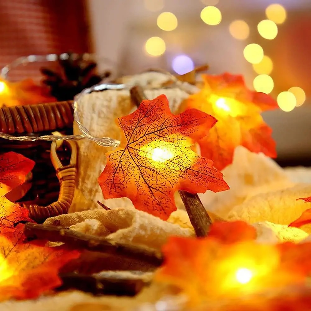luci della stringa della zucca di halloween cappello di zucca luci della stringa della foglia d'acero 3m-20leds 1.5m-10leds alimentato a batteria festa della casa di festa luci della decorazione di del 2025 a $3.99 –P7