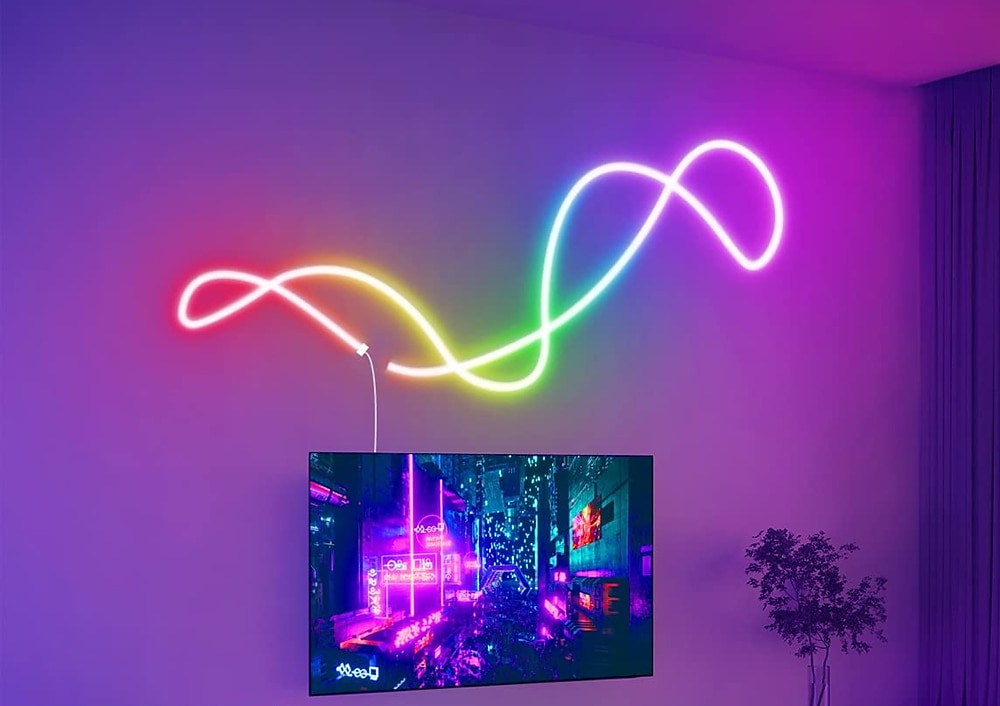 3 m/5 m rgbic bandes lumineuses néon avec wifi néon corde lumière bricolage barre lumineuse app contrôle musique synchronisation tv rétro-éclairage jeu salon chambre décoration de 2025 ? $32.99 –P2
