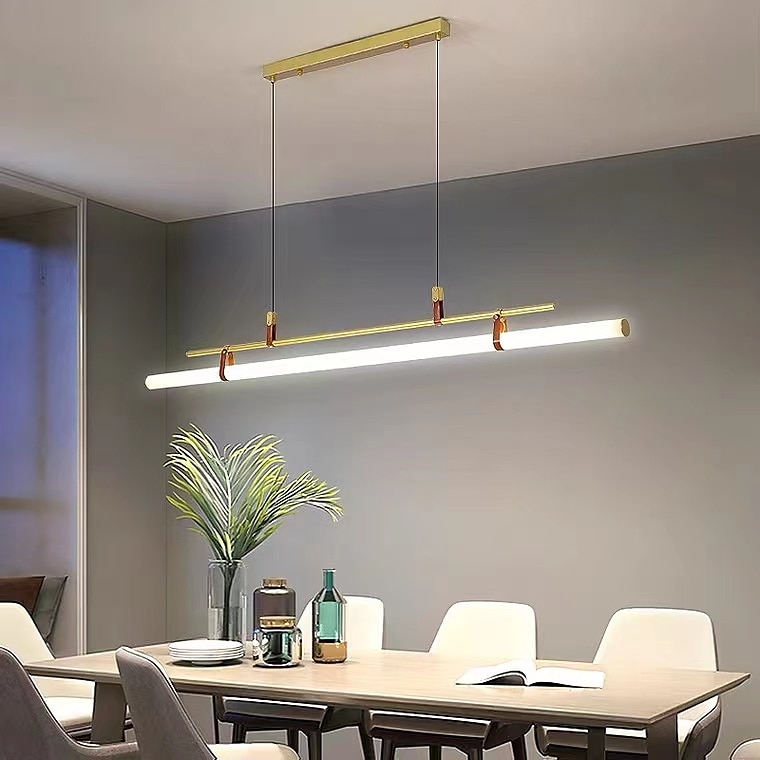 Lampada a sospensione a led da 80 cm linea moderna design catena lampada a sospensione regolabile per cucina sala da pranzo soggiorno nero e oro 110-120v 220-240v del 2025 a $279.99 –P15