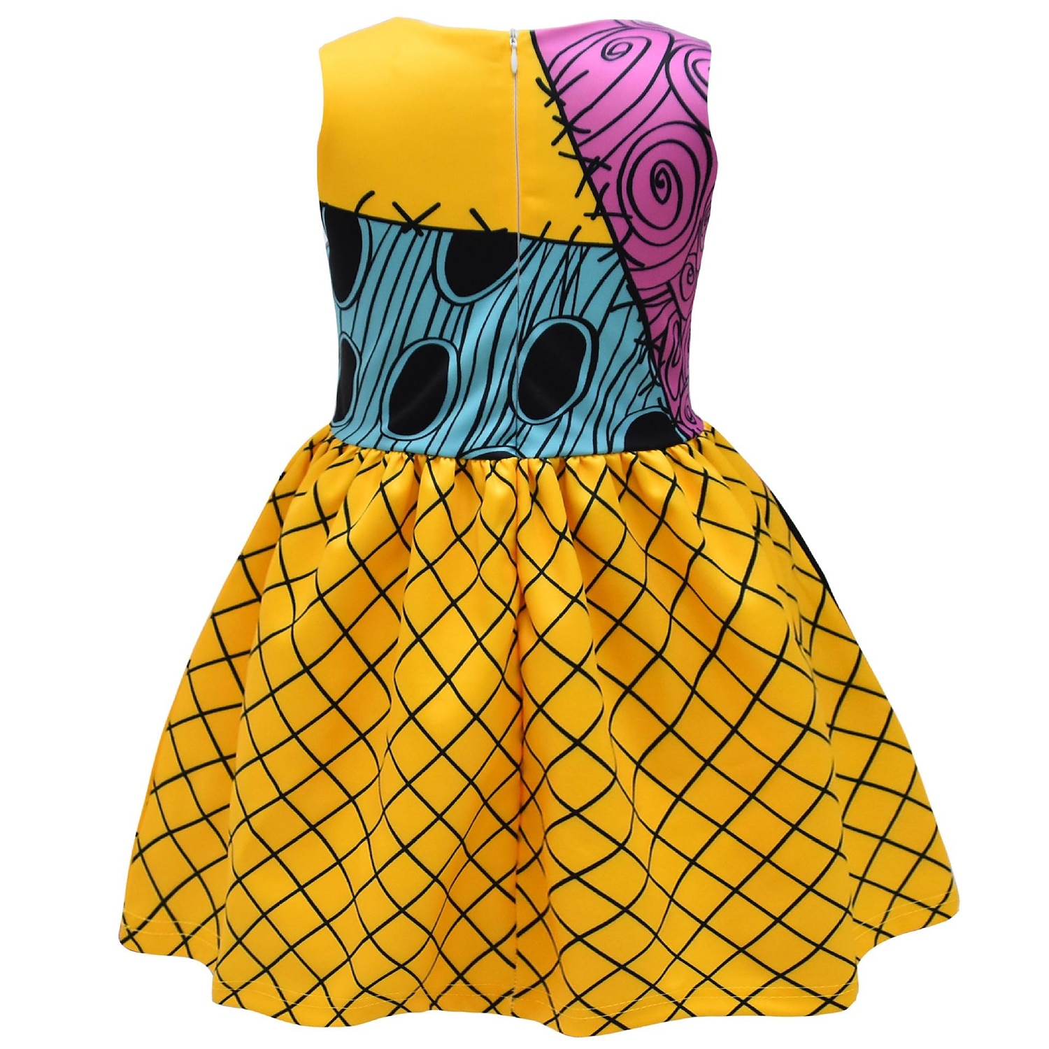 أطفال للفتيات فستان كارتون جماجم بدون كم عطلة الهالووين كوستيوم قطن غير متماثل فستان شكل حرف A الصيف الربيع 2-8 سنوات أسود وردي بلاشيهغ 2025 - $23.99 –P6