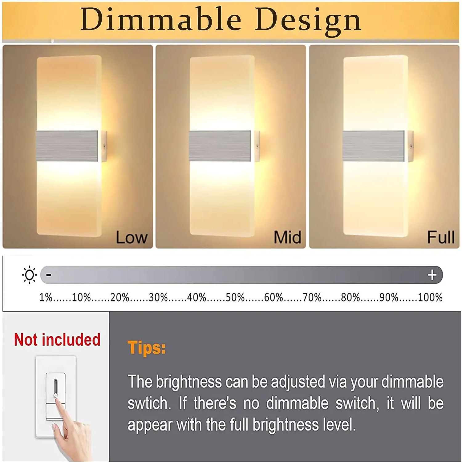 2025年 現代の調光可能な led アクリル ウォール ランプ 7 w 暖かい lightwhite ライト アップとダウン ライトは、寝室の廊下、階段、屋内の家の装飾照明器具に適用されます。  コレクション – $81.99 –P2