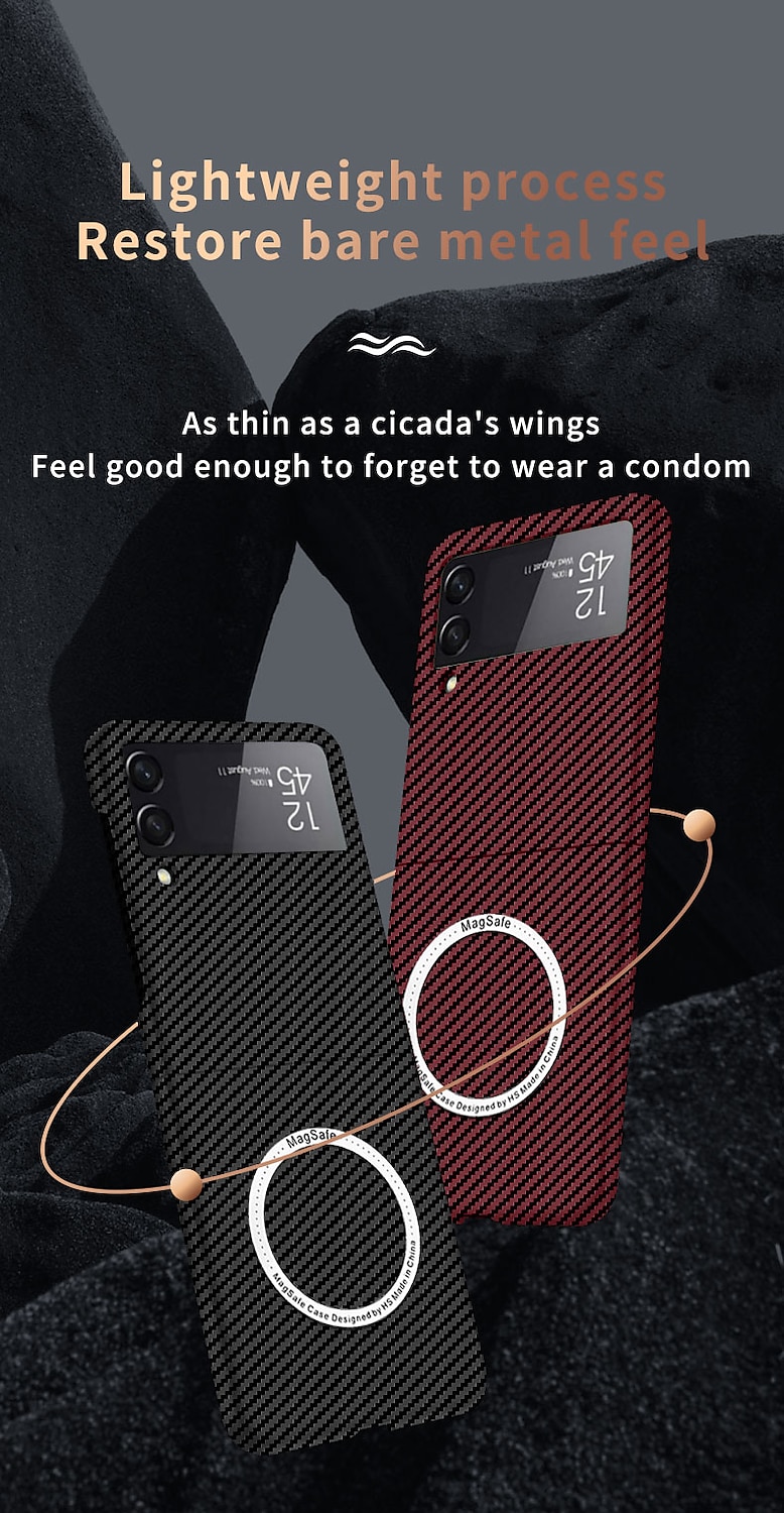Phone Case For Samsung Galaxy Z Flip 6 Z Flip 5 Z Flip 4 Z Flip 3 With Magsafe Flip Magnetic Full Body Protective Lines / Waves PC 2025 - $25.99 –P4