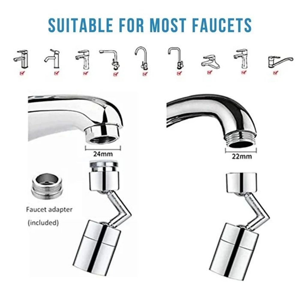 Wasserhahnverlängerung Luftsprudler 720° drehbar, universeller Spritzwasserfilter für Küchenarmaturen, Badezimmer, Waschbecken, Wasserhahn, Sprühkopf, Waschraum, Wasserspardüse, Sprühaufsatz 2025 - $8.49 –P8