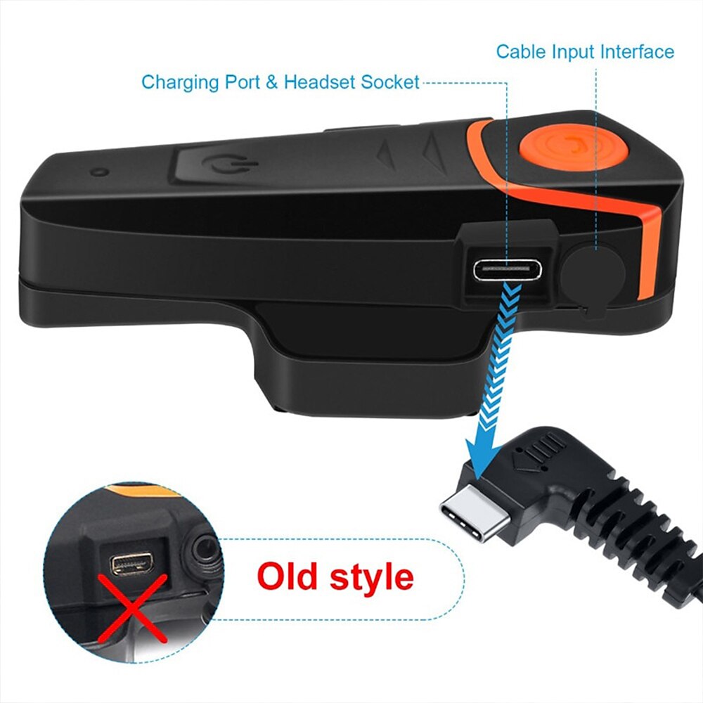 Motorhelm bluetooth headset full duplex intercom speaker fm radio motor communicatie systeem handsfree waterdichte hoofdtelefoon 1000m 2025 - $96.99 –P14
