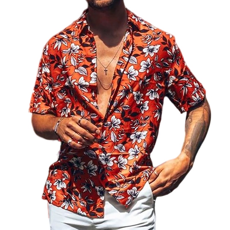 Homme Floral Aloha Fleurs tropicales Chemise Chemise hawaïenne Manche Courte Chemise Col rabattu Sportif Mode Design Vacances Casual du quotidien Rouge Bleu Vert Autres imprimés S M L de 2025 ? $3.39 –P2