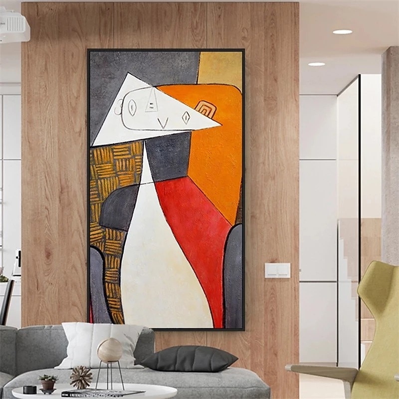 Picasso Ölgemälde berühmte abstrakte handgefertigte gemalte Wandkunst auf Leinwand moderne Wohnkultur Geschenk gerollte Leinwand kein Rahmen ungedehnt Wohnzimmer 2025 - $95.99 -P1