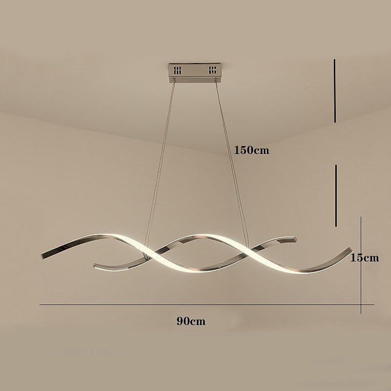 LED Pendant Light Linear 90 cm 3000K Gold/Silver Adjustable Island Lights Dimmable Aluminum Stylish Minimalist Painted Finishes Nordic Style Dining Room Kitchen Lights 110-220V 2025 - $449.99 –P4