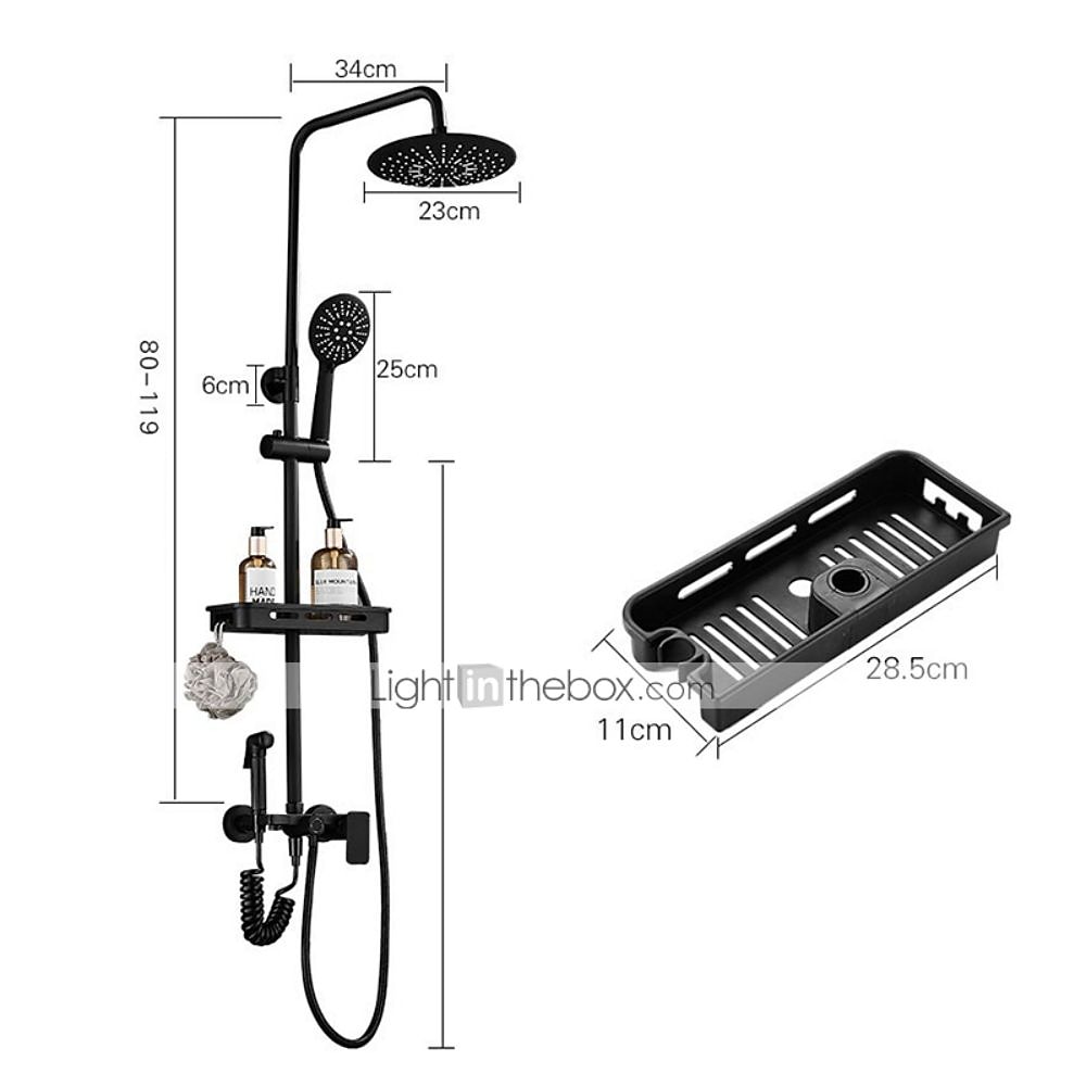 Shower System Faucet Combo Set with 8" Rain Showerhead, Multi-Function Hand Shower, Adjustable Slide Bar and Soap Dish Wall Mounted Ceramic Valve Bath Shower Mixer Taps 2025 - $226.79 –P7