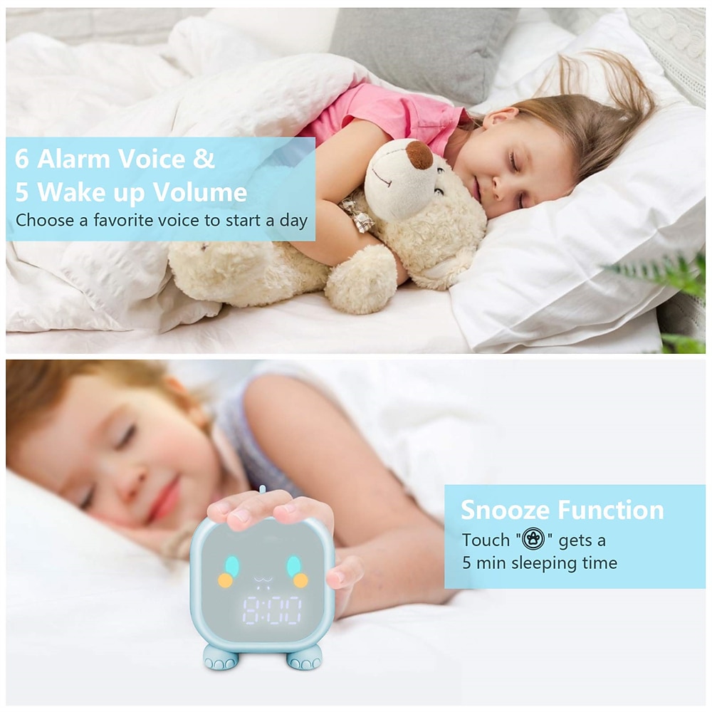 Kinderen Alarmklok Digitale Alarmklok Slaapkamer Schattige Dinosaurus Alarmklok 's Slaap Trainer Wake Up Light  Nachtlamp met USB Alarmklok voor Jongens Meisjes Verjaardag Cadeaus 2026 - $44.99 –P2