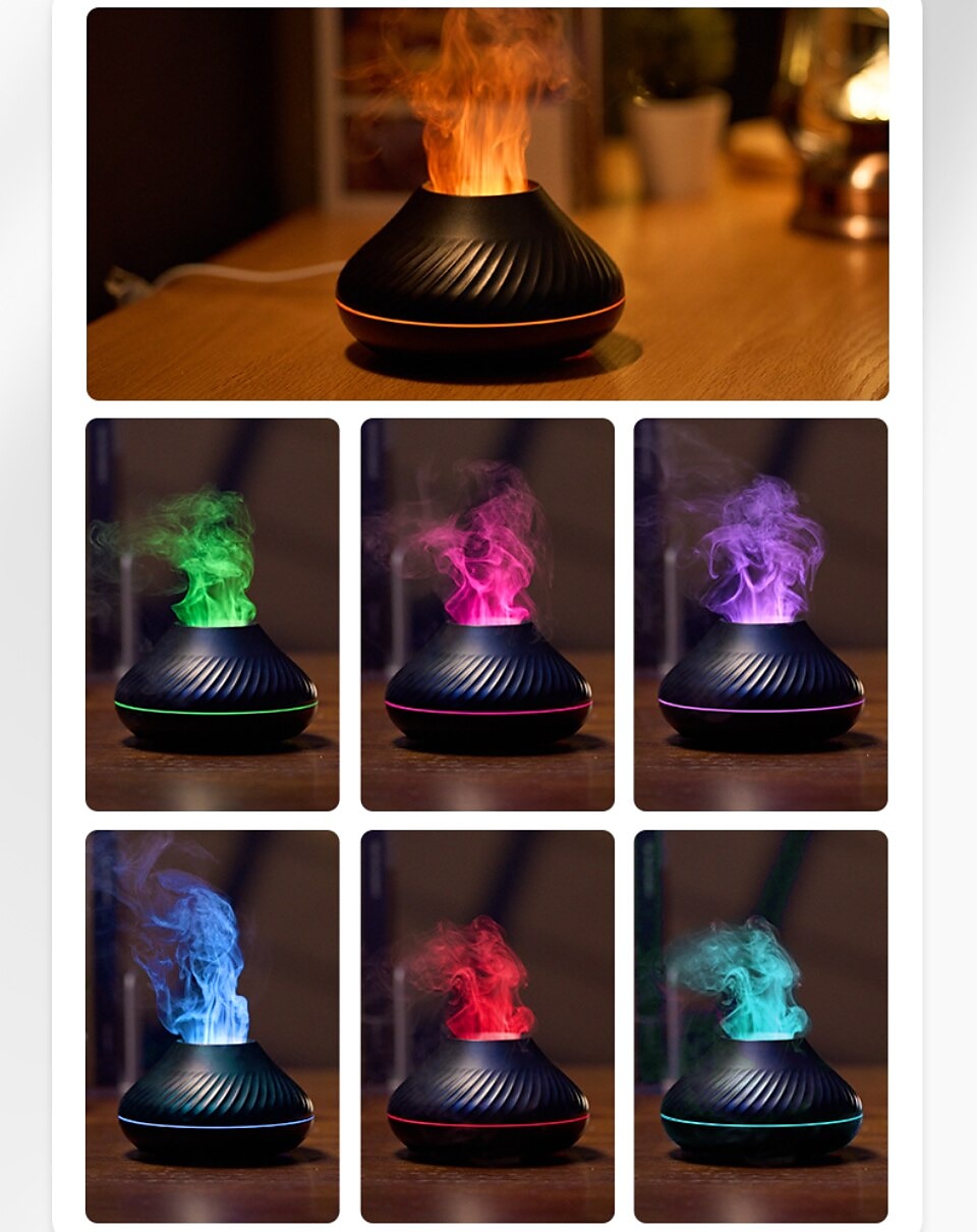 LED Smart Light Air Humidifier Colorful Flame USB Car Aromatherapy Humidifiers Diffusers Portable Diffuser Essential Oils for Home Room Fragrance 2025 - $22.99 –P19