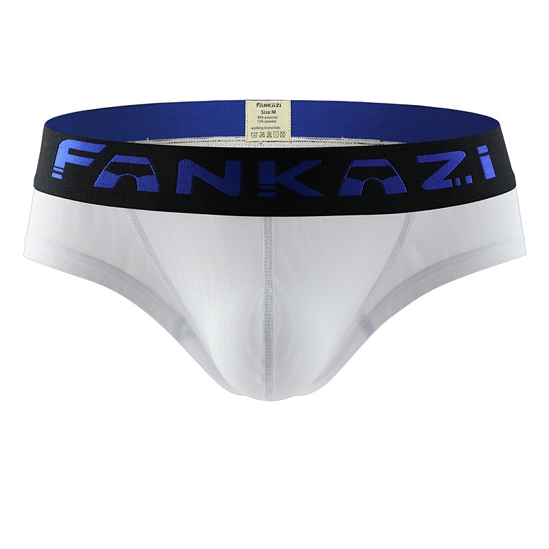 Men's 1pack Underwear Basic Panties Boxers Underwear Briefs Print Polyester Antibacterial Leak Proof Letter Mid Waist Black White 2025 - $9.99 –P6
