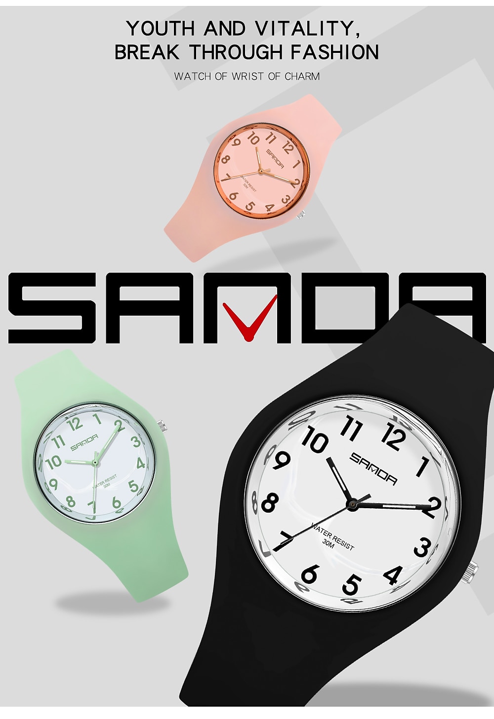 sanda dameshorloges casual fashion quartz horloge waterdicht valbestendig hd digitale weegschaal display damesklok 6056 2025 - $23.99 –P8