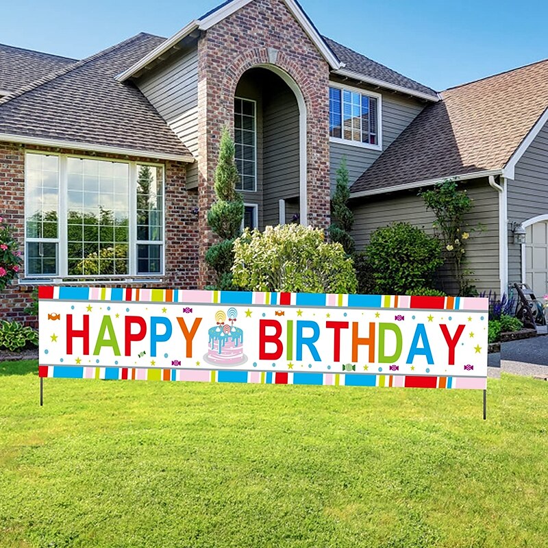 Happy Birthday Banner, Birthday Banner Decorations, Birthday Outdoor & Indoor Hanging Decor, Holidays Party Decor Supplies 300*50cm (10ft*18.9 Inch) 2025 - $16.49 –P4