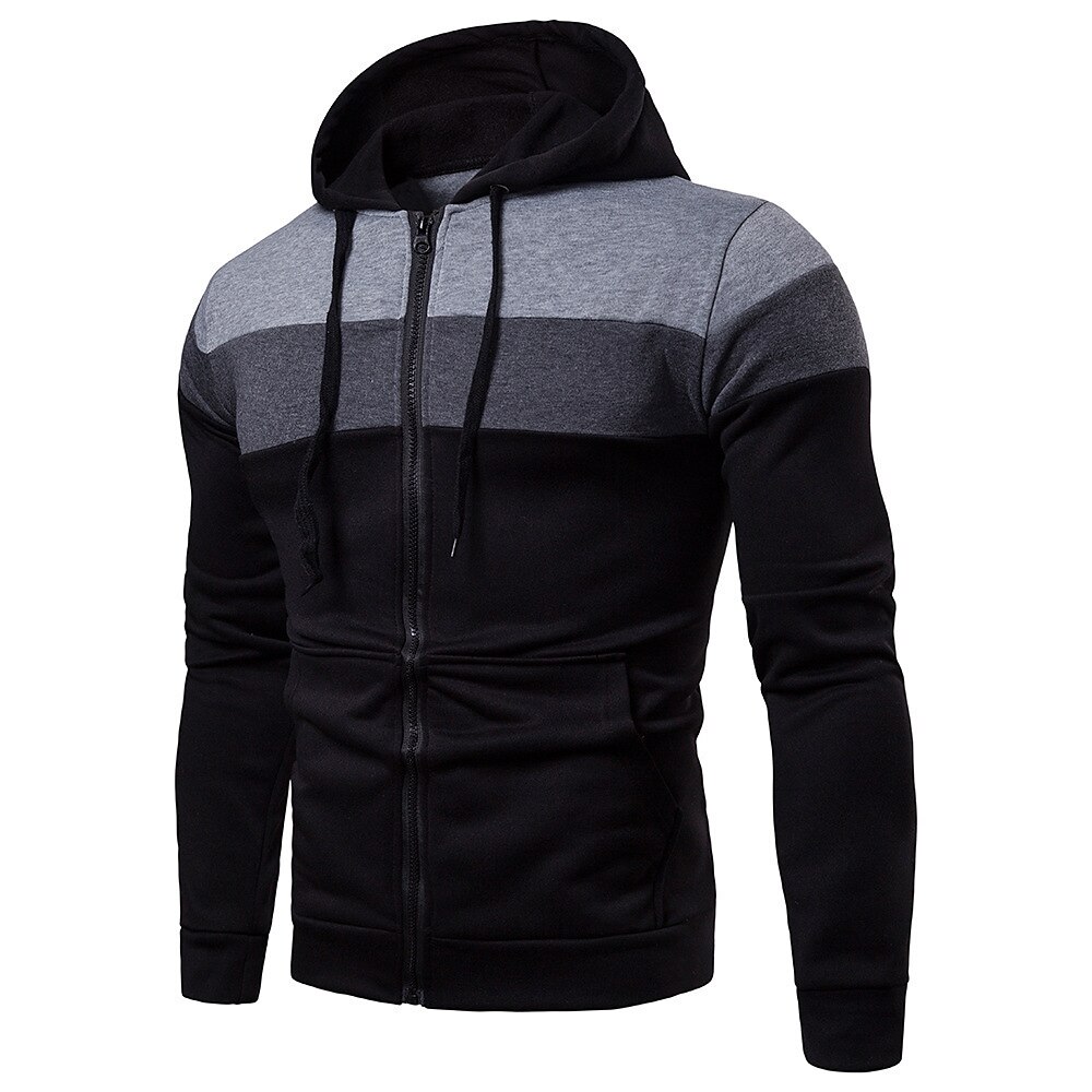 Homens Moletom Full Zip Hoodie Jaqueta Jaqueta de suor Preto Amarelo Vermelho Azul Cinzento Escuro Com Capuz Bloco de cor Trabalho Casual Diário Básico Roupa de rua Casual Primavera & Outono Roupa de 2025 por $16.49 –P4