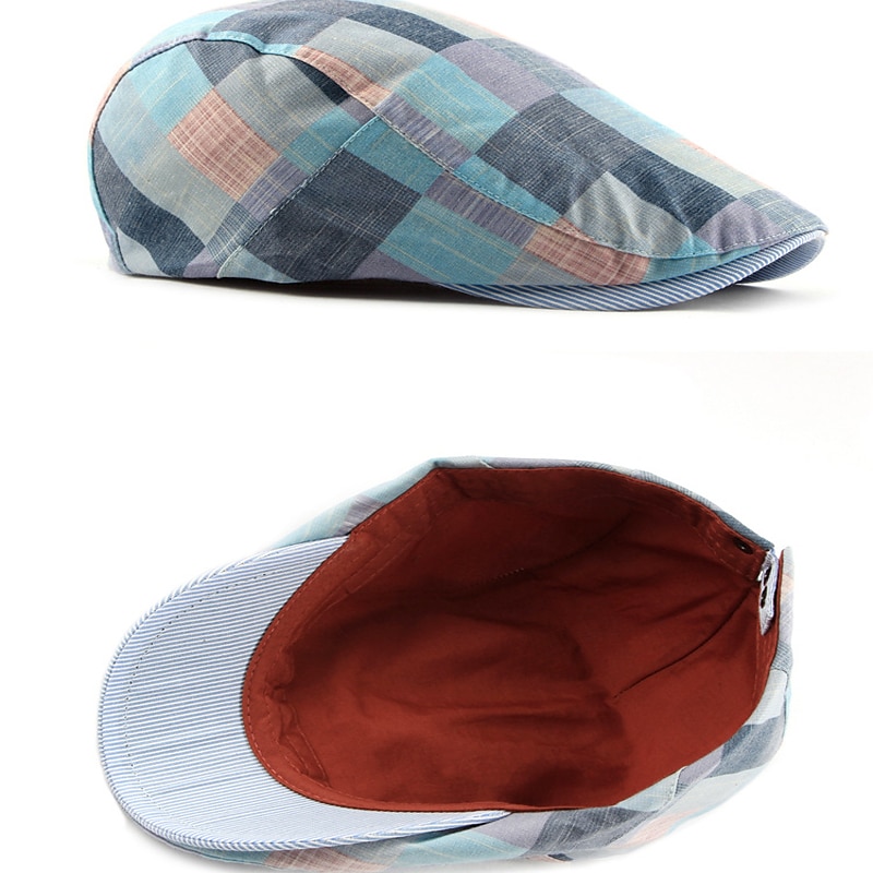 Men's Flat Cap Pink Red Cotton Adjustable Buckle Print Simple 1920s Fashion Casual Street Dailywear Weekend Plaid Portable Comfort Fashion 2026 - E£903.4 –P6