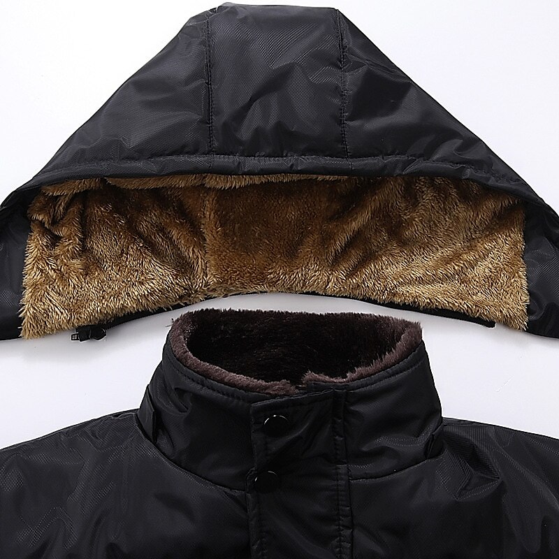 Men's Winter Coat Winter Jacket Puffer Jacket Quilted Jacket Camping & Hiking Warm Winter Solid Color Bright Black Black Puffer Jacket 2025 - $48.99 –P10