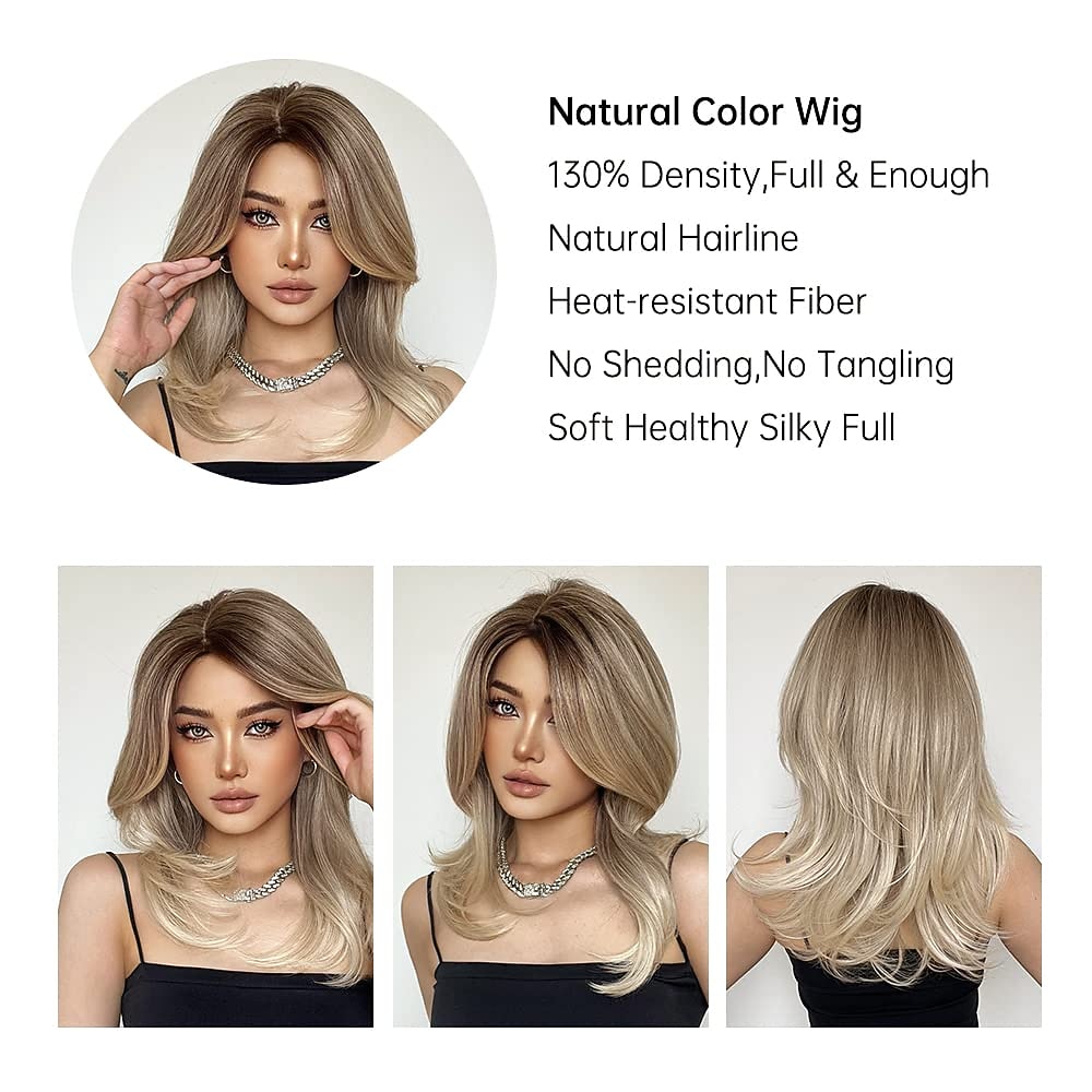 Rihanna Inspired Wigs Blonde Wigs for Women Shoulder Length Blonde Wig Highlights White Natural Layered Synthetic Wig for Daily Use Christmas Party Wigs 2026 - $28.99 –P17