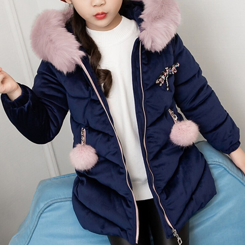 Manteau Duvet Enfants Fille Couleur Unie Actif École Polyester Manteau Vêtements d'extérieur 3-12 ans Automne Rose Claire de 2025 ? $39.99 –P8