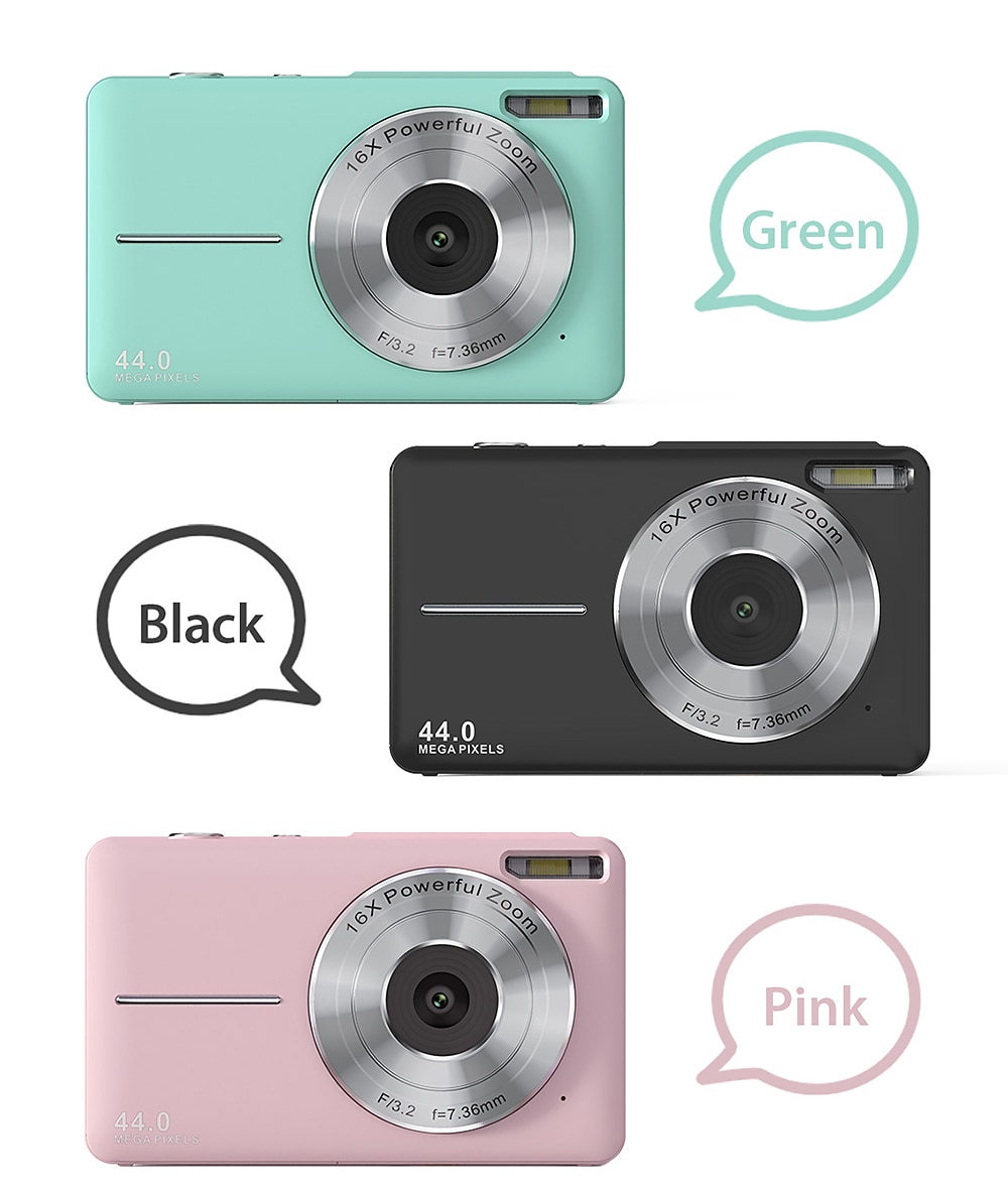 Digital Camera 1080P 44MP Vlogging Camera with LCD Screen 16X Zoom Compact Portable Mini Rechargeable Camera Gifts for Students Teens Adults Girls Boys 2025 - $75.99 –P20