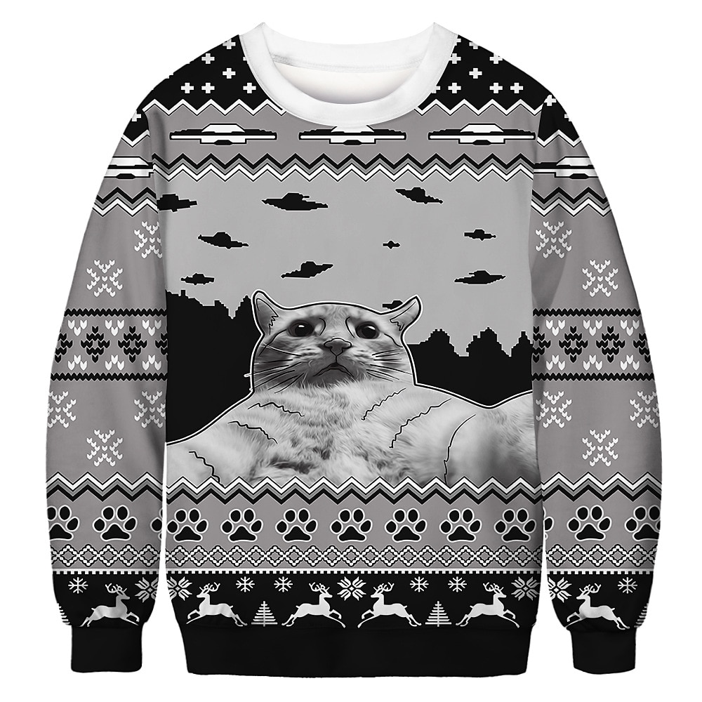 Papá Noel Gato Hombre de pan de jengibre Suéter de navidad Sudadera Hombre Mujer Navidad Navidad Carnaval Mascarada Nochebuena Adultos Fiesta Navidad Poliéster Cima 2025 - $24.99 –P13