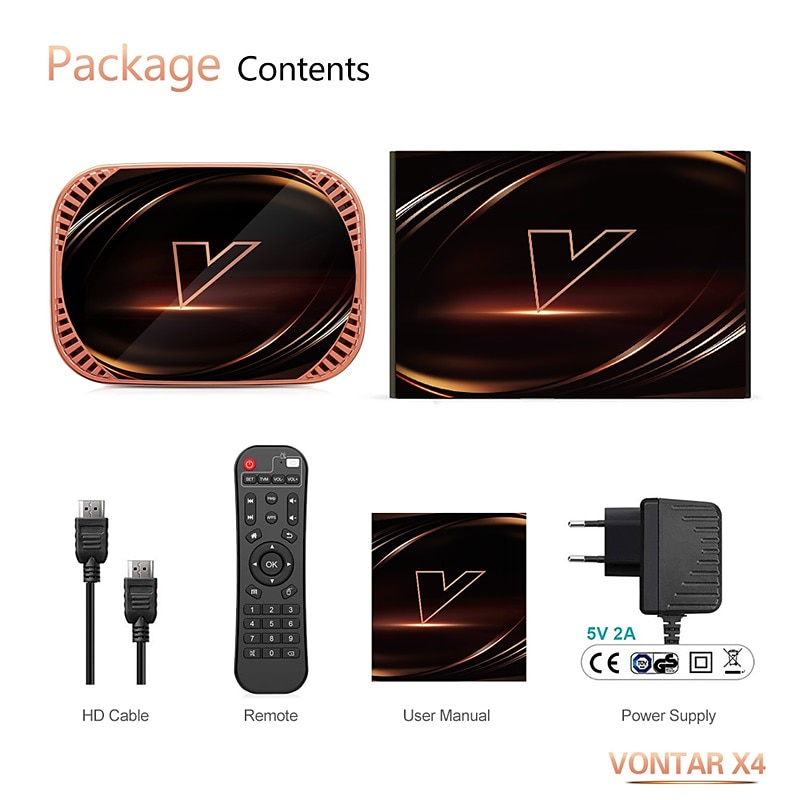 VONTAR X4 TV Box Android 11 Amlogic S905X4 4GB 128GB 32GB 64GB 1000M Wifi  4K AV1