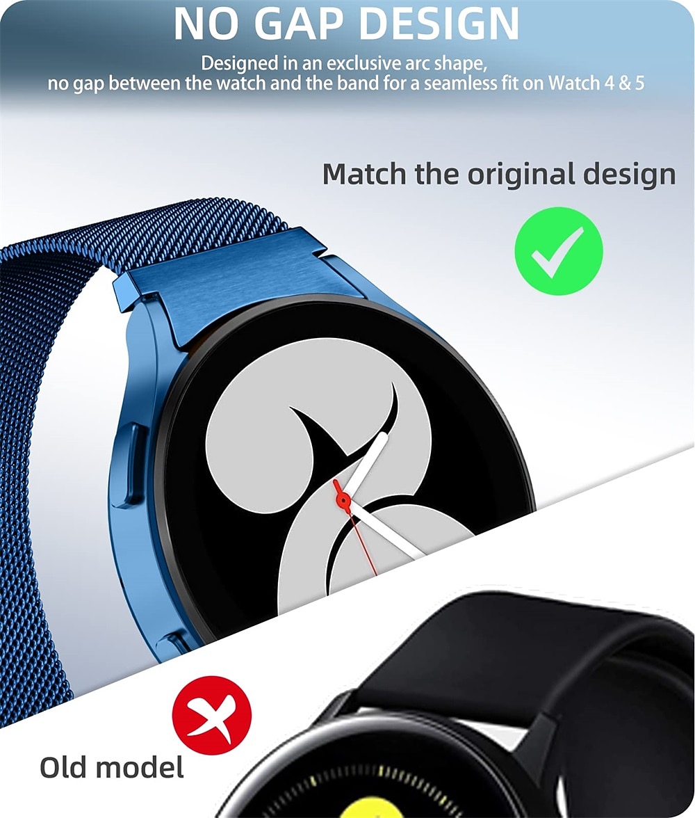 Ремешок для часов для Samsung Watch 7/6/5/4 40/44mm, Galaxy Watch 5 Pro 45mm, Galaxy Watch 4/6 Classic 42/46/43/47mm, Watch 3, Active 2, Gear S2 Нержавеющая сталь Замена Ремень 20mm Миланский ремешок 2026 - $14.99 –P20