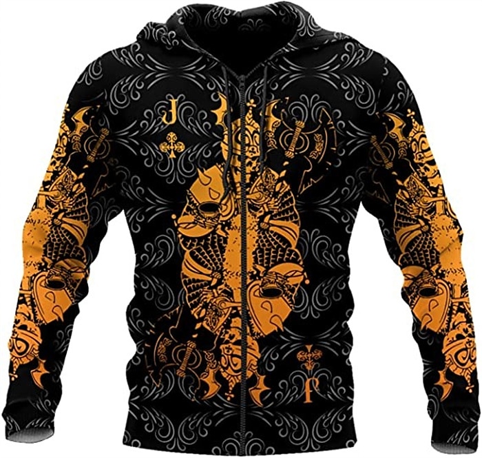 Men's Color Block Skull Hoodie Hoodies Sweatshirt Hoodie Long Sleeve Hooded Sweatshirt Hooded Designer 3D Print Casual Daily Sports Black And White Black Zipper Fall Spring &  Fall Designer 2025 - $27.99 –P5