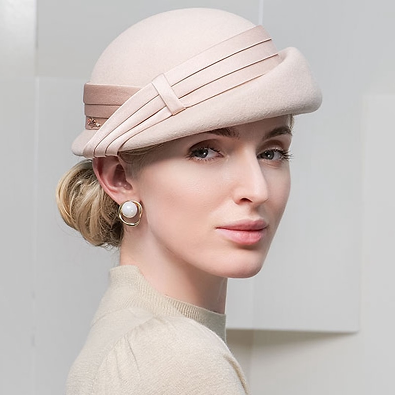 Hüte 100% Wolle Bowler / Cloche Hut Fischerhut Formal Casual Tee-Party Kentucky Derby Damentag Elegant Mit Schleife Kopfschmuck Kopfbedeckung 2025 - $43.99 –P5