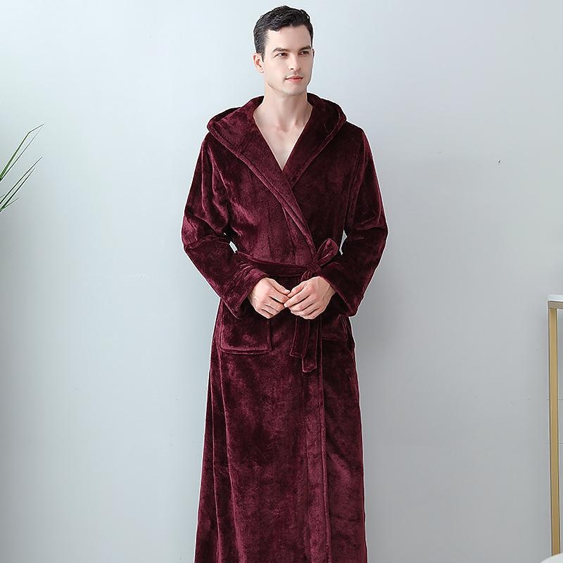 Winter Bathrobe Thickened And Long Women's Winter Coral Fleece Men'sed Bathrobe Coupleed Flannel NightGownfor 2026 - $75.99 –P4