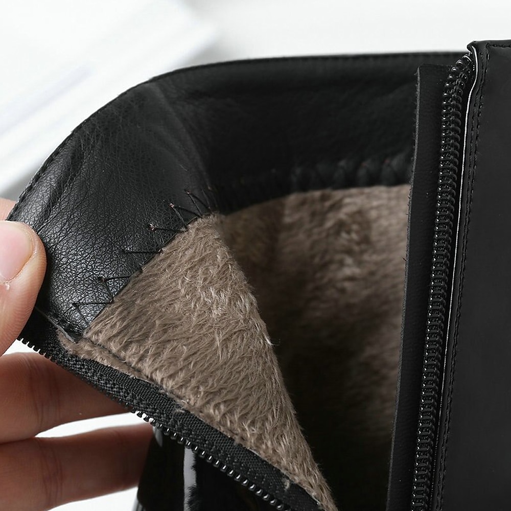 Mulheres Botas Botas Metálicas Botas de salto Ao ar livre Escritório Diário Cor Sólida Forrada com Fleece Botas Botas Tornozelo Inverno Salto de bloco Salto Robusto Dedo Apontado Casual Minimalismo de 2025 por $59.99 –P5