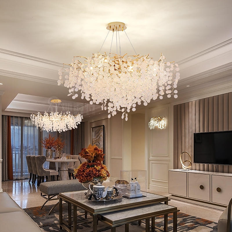 LED Chandeliers Modern Luxury, 60cm Gold Crystal for Home Interiors Kitchen Bedroom Iron Art Tree Branch Lamp Creative Lamp Light 85-265V 2025 - $739.49 –P5