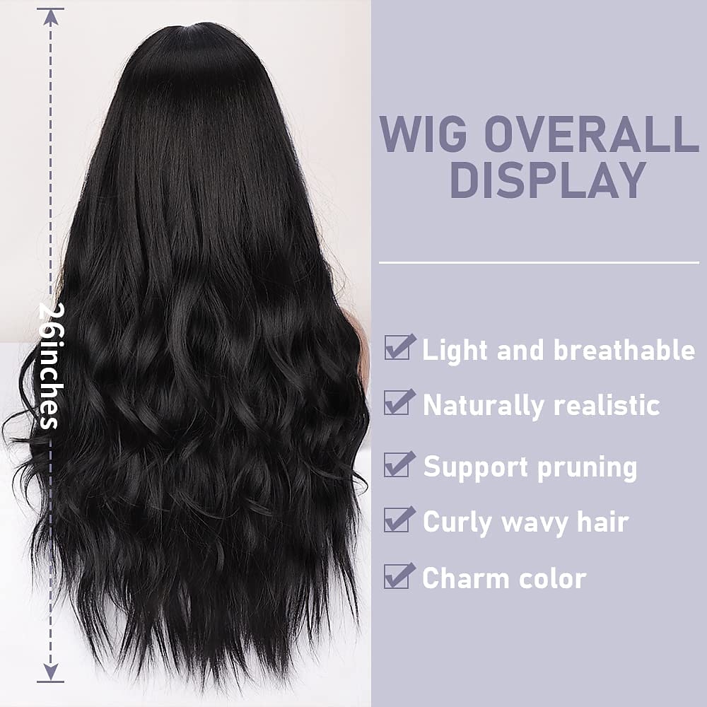 Ombre White Wig Long Wavy Wigs with Bangs for Women Wig Long Platinum Blonde Wig Natural Looking Synthetic Heat Resistant Hair Wigs for Daily Party Wig 26 Inches Christmas Party Wigs 2025 - $31.99 –P11