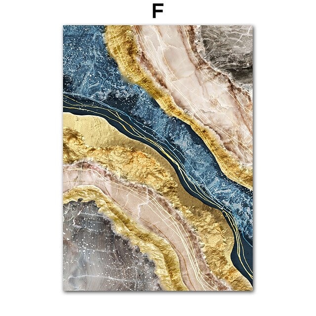 1 Panel abstrakte Drucke/Poster Luxus rosa blau gold Wandkunst modernes Bild Wohnkultur Wandbehang Geschenk gerollte Leinwand ungerahmt, ungedehnt 2025 - $18.99 –P9